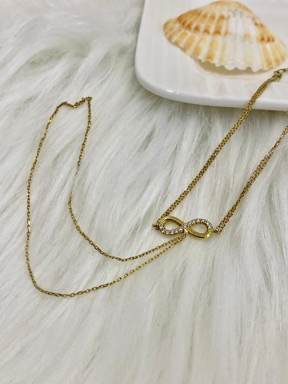 Real Gold Infinity Bracelet Ring Chain 18K (Cuff) 2.88 gms