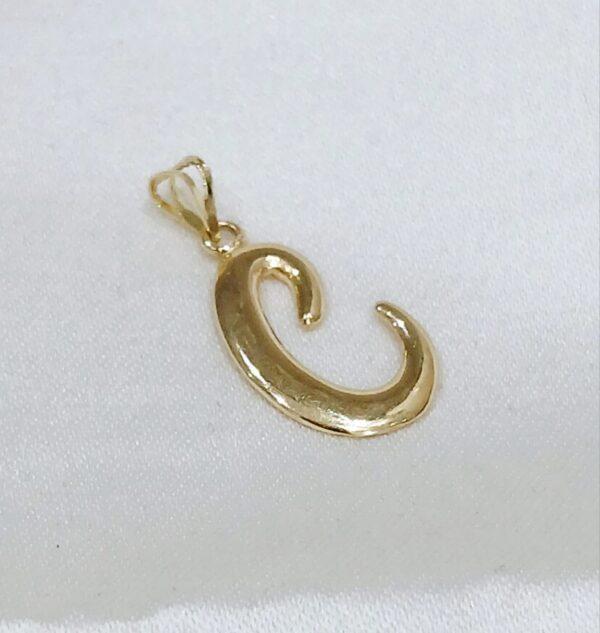 Real Gold Letter C Pendant 18k  0.89/0.91 gms