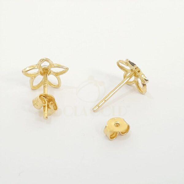 Real Gold Flower Stud Earring 18k 1.06/1.10 gms - Image 2