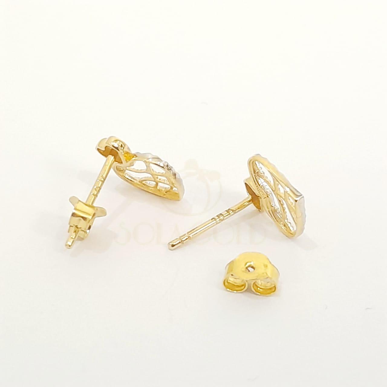 Real Gold Heart Stud Earring 18k 1.07/1.09 gms - Image 2