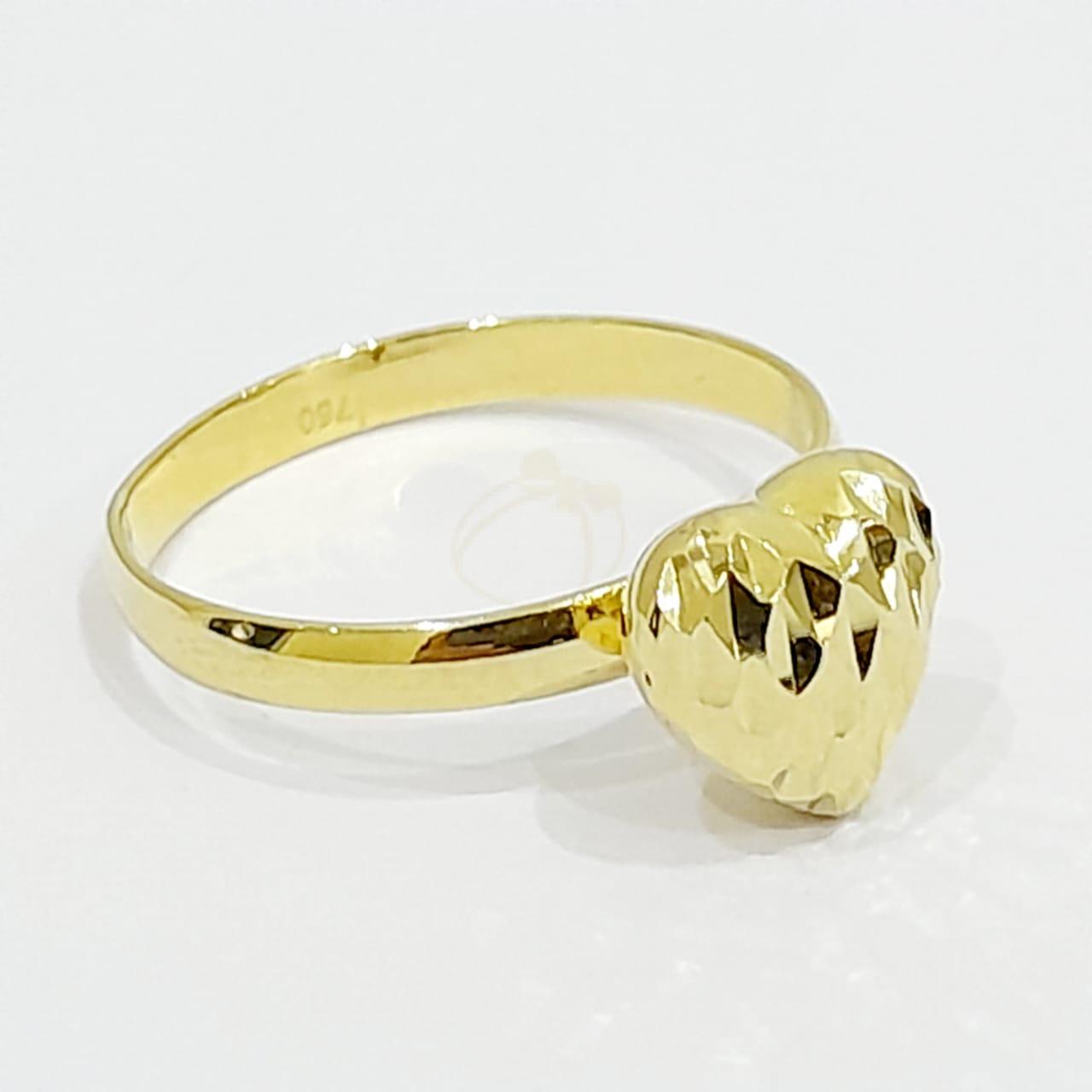 Real Gold Heart Design Ring 18k ( Size 7) 1.96 gms - Image 3