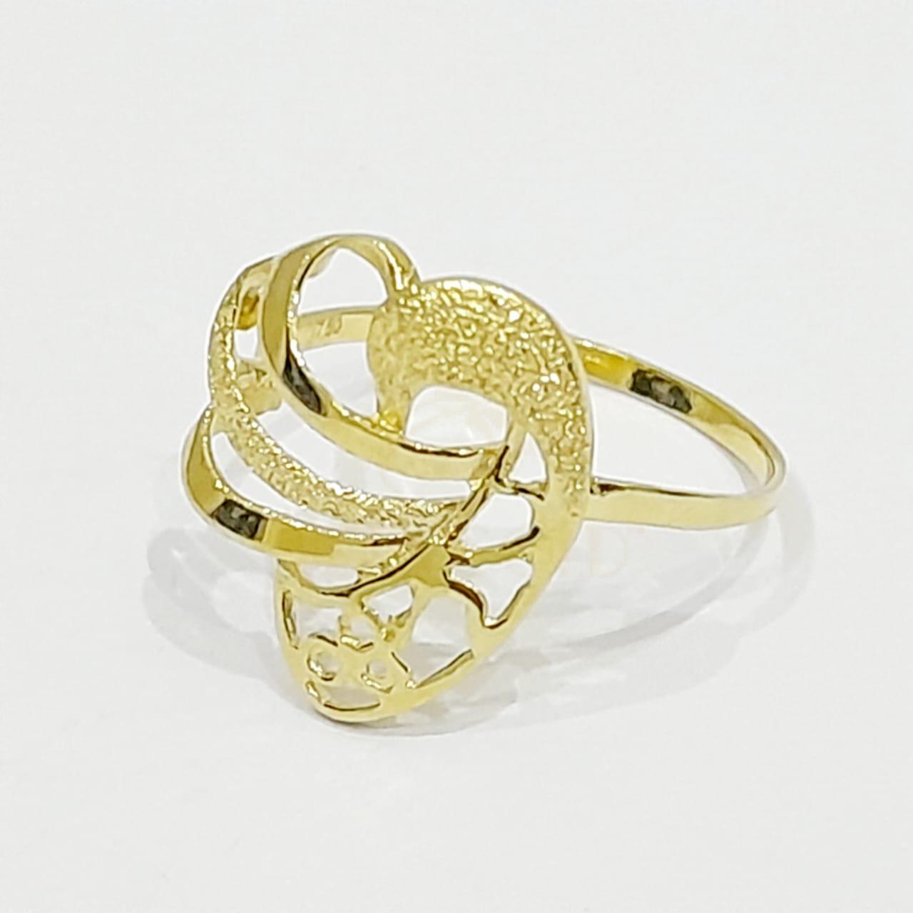 18k Gold Simple Heart Ring ( Size 5.8 ) 1.51 gms - Image 2