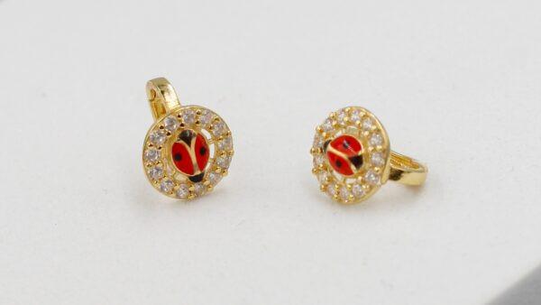 gold rate today18k Real Gold Baby Bug Clip Type Earring