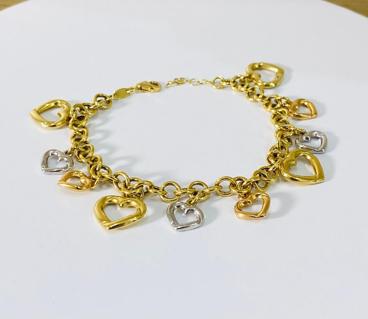 18k Heart Gold Bracelet (10.02 gms)