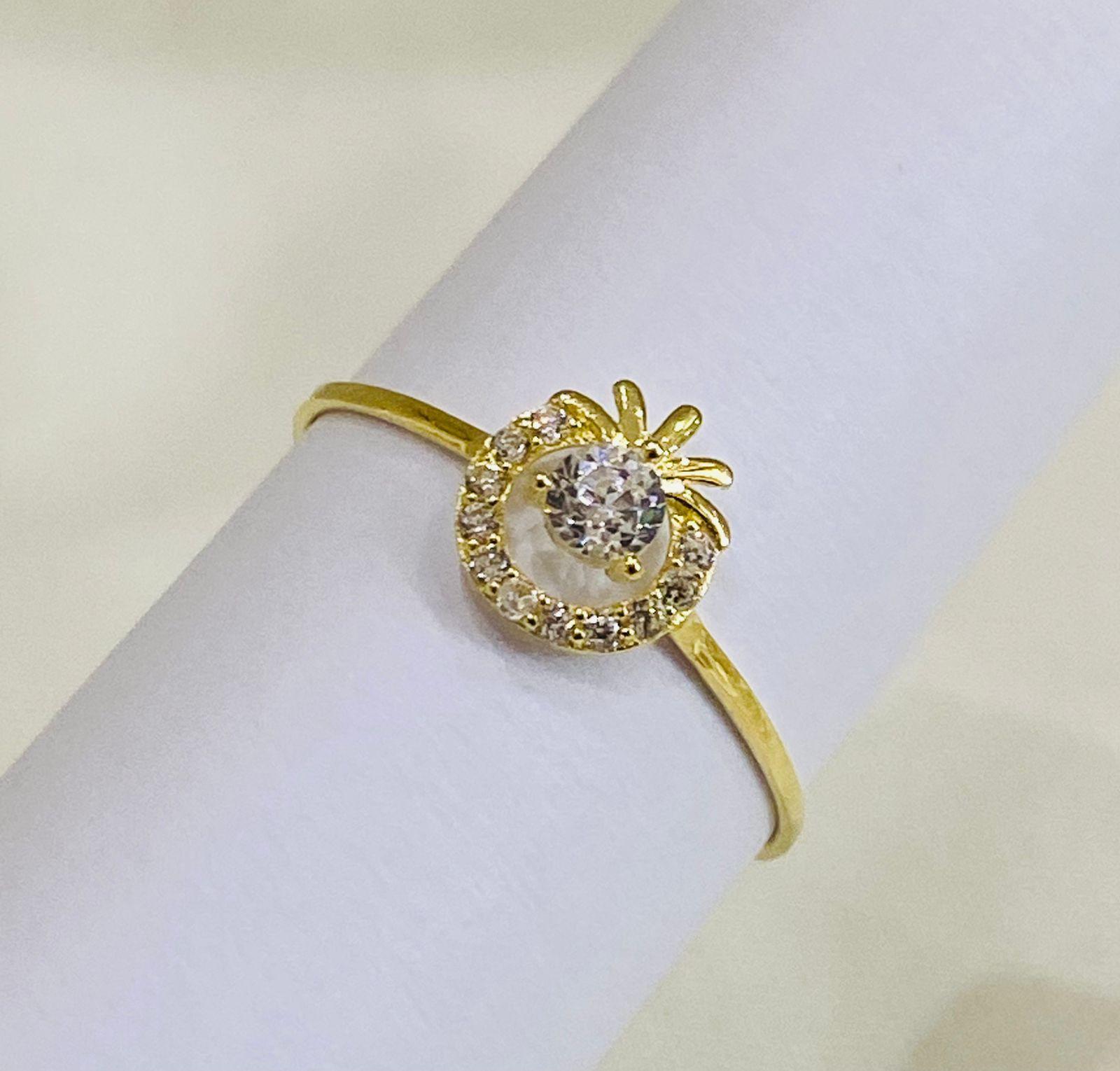 Real Gold Ring 18K (Size: 6 ) 0.52 gms