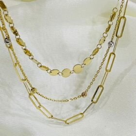 Real Gold Three Layer Necklace 18k (7.67 gms)