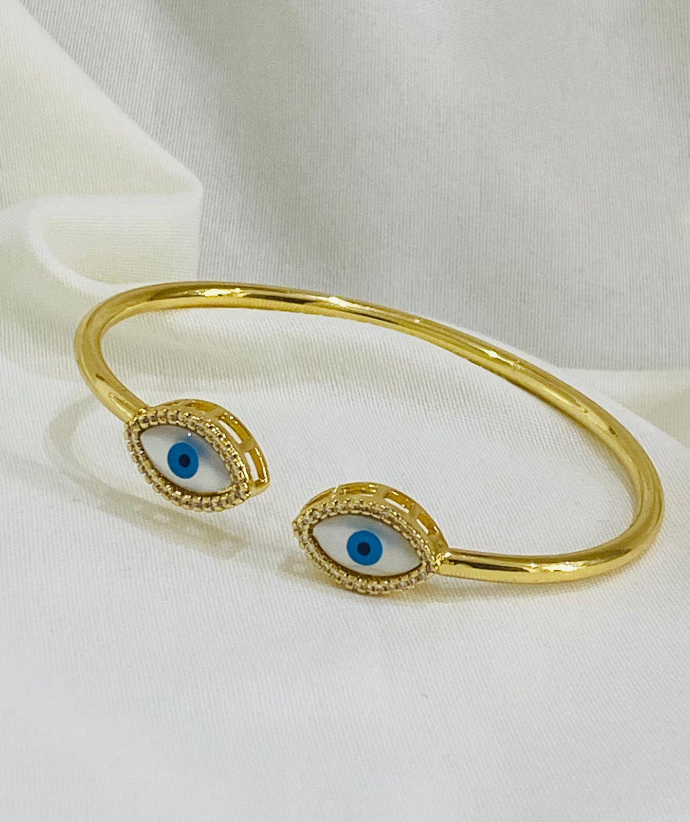 Waterproof Evil Eye Accessories Plated Jewelry Bangle - Image 2