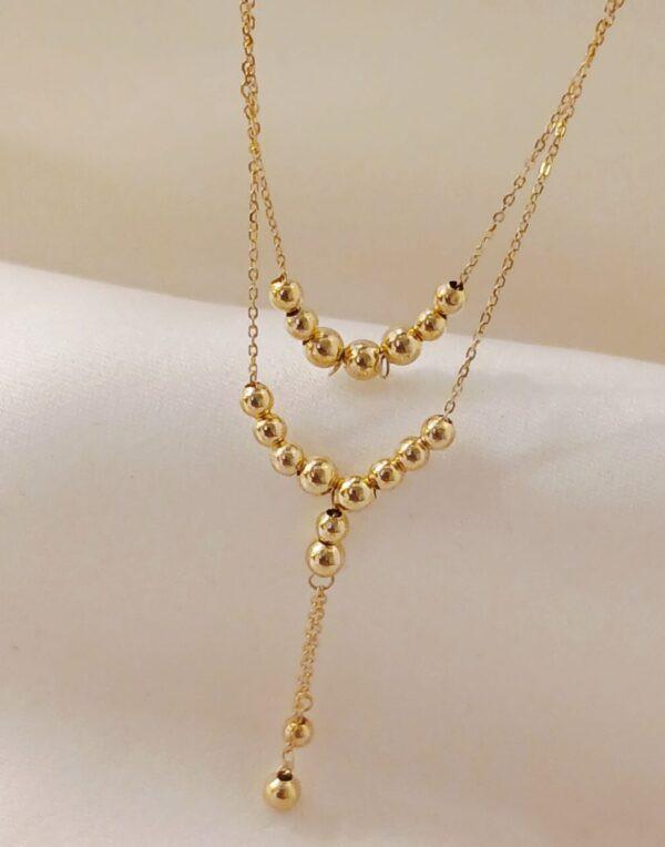 Real Gold Double Layer Necklace 18k (1.85 gms)