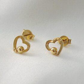 Real Gold Heart Stud Earring 18k(1.36gms)
