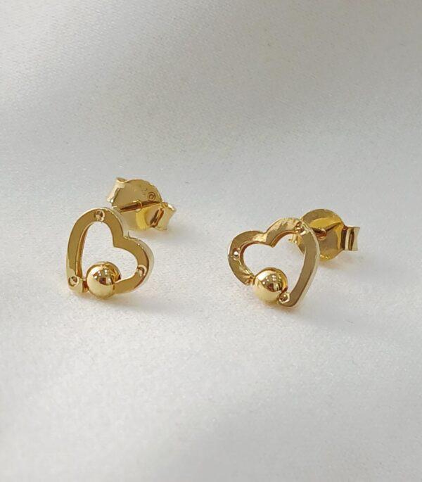 Real Gold Heart Stud Earring 18k(1.36gms)