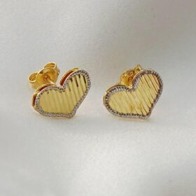 Real Gold Heart Stud Earring 18k(2.41gms)
