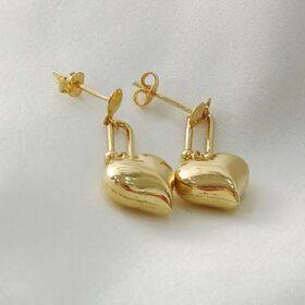 Real Gold Heart Stud Earring 18k(3.27gms)