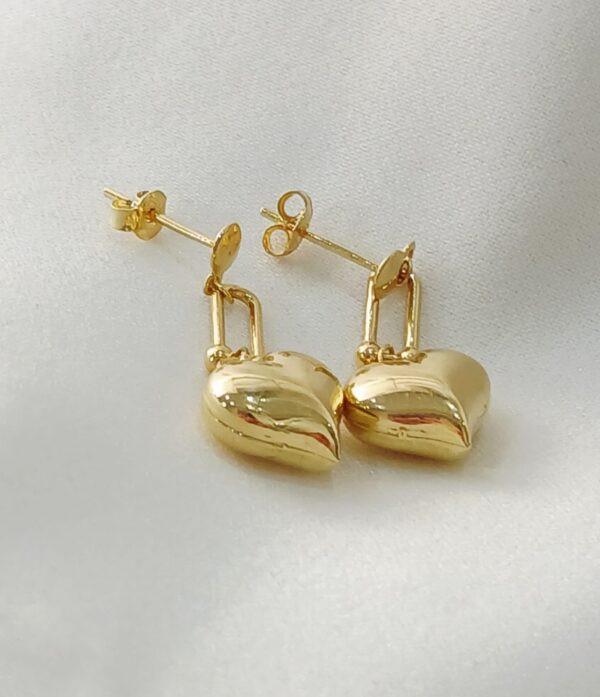 Real Gold Heart Stud Earring 18k(3.27gms)
