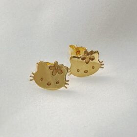 Real Gold Hello Kitty Stud Earring 18k(1.27gms)