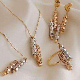 Real Gold Full Set 18k (Necklace/Earring/Bracelet/Ring) 14.51 gms