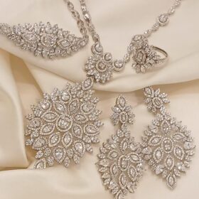 925 Real Silver Set (Necklace/Earring/Ring/Bracelet) 90.38 gms