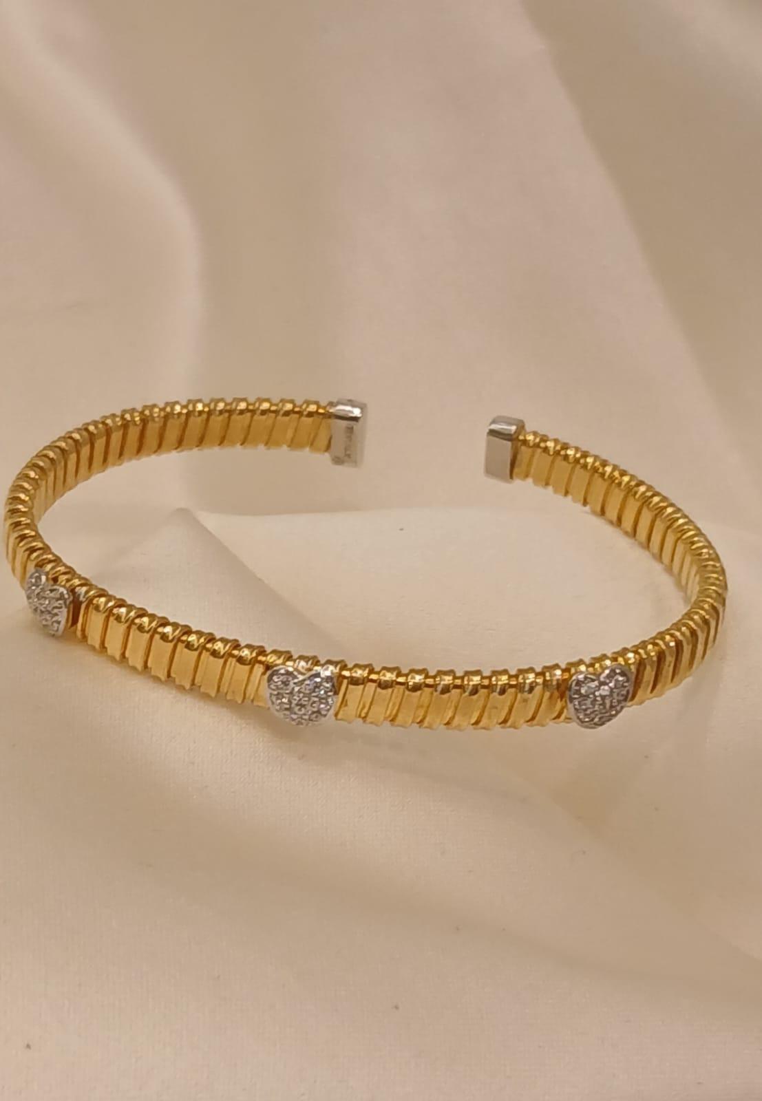 Real Silver 925 Heart Bangle 12.02 gms