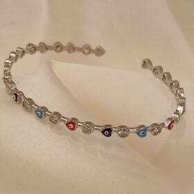 Real Silver 925 Heart/Eye Bangle 6.49 gms