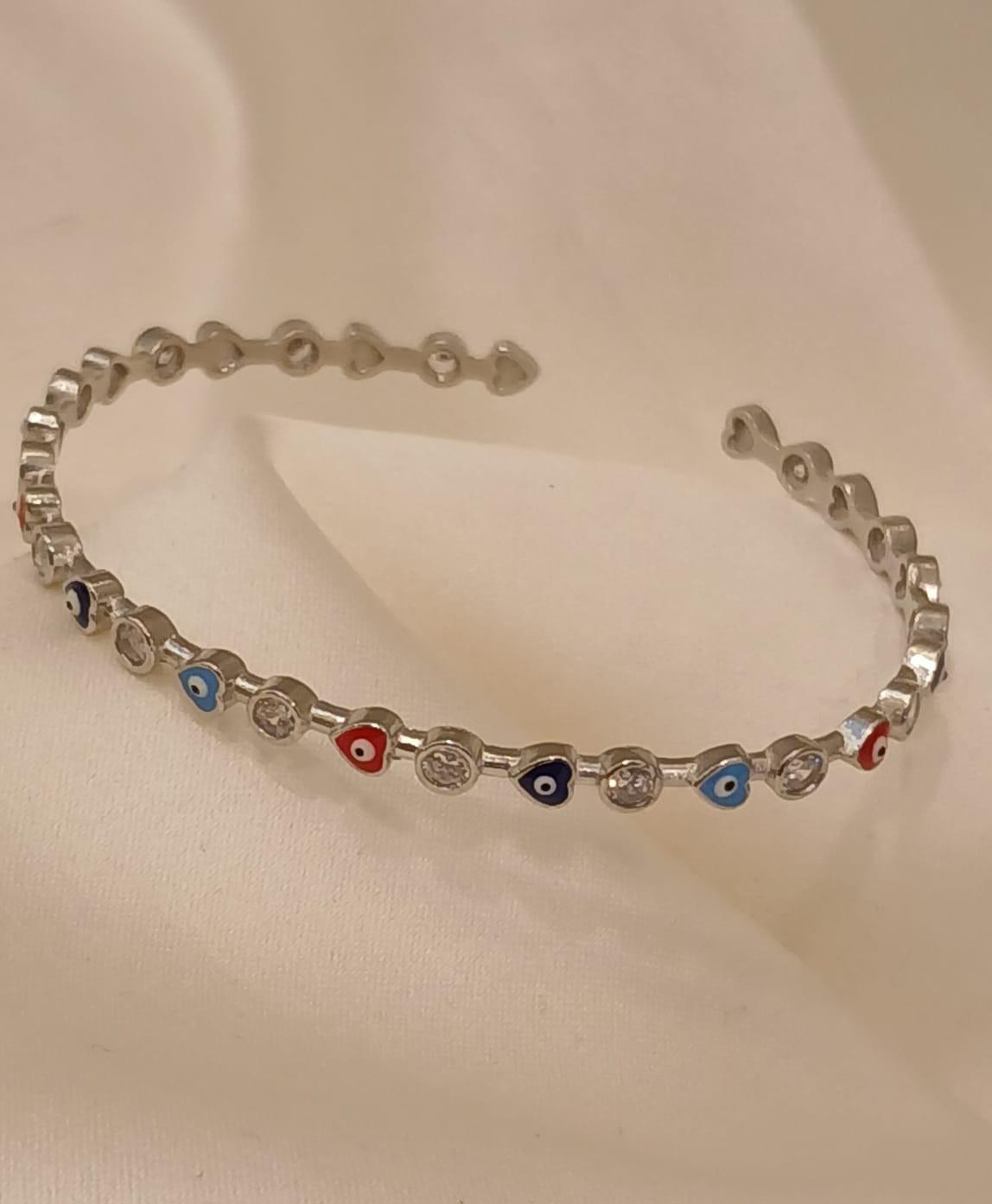 Real Silver 925 Heart/Eye Bangle 6.49 gms