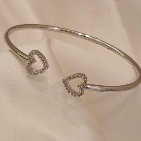 Real Silver 925 Heart Bangle 5.92 gms