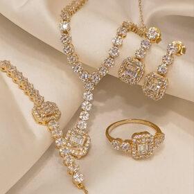 925 Real Silver Set (Necklace/Earring/Ring/Bracelet) 16.32 gms