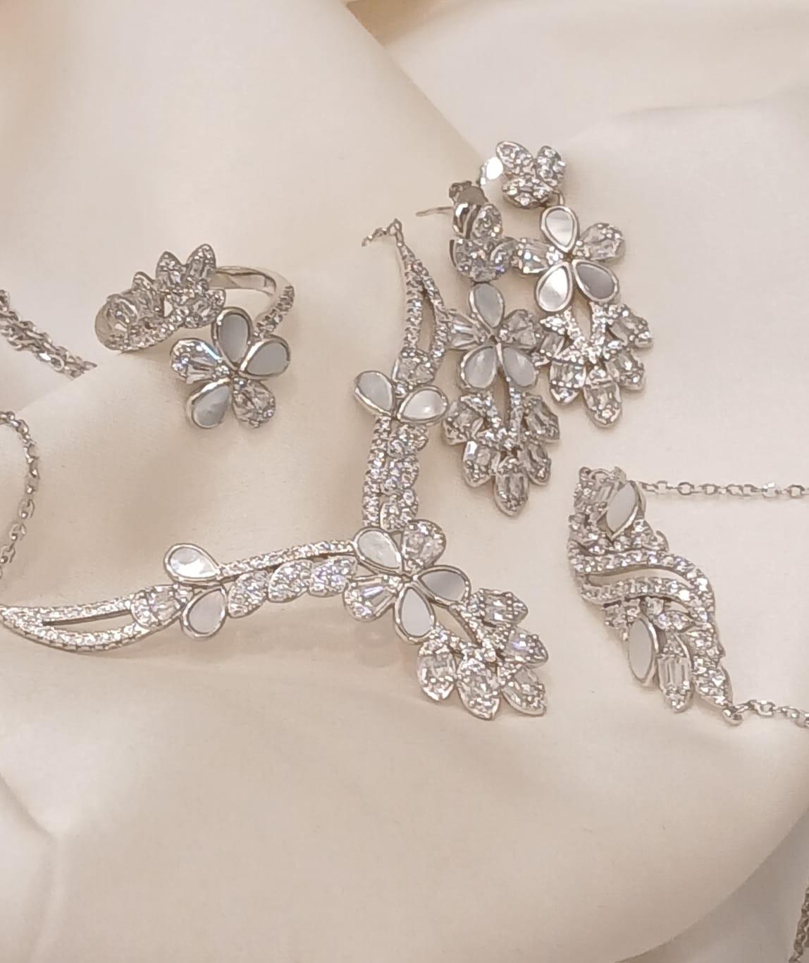 925 Real Silver Set (Necklace/Earring/Ring/Bracelet) 23.46 gms