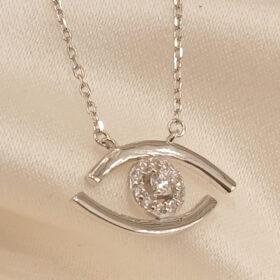 Real Silver Eye Necklace 925(2.68 gms)
