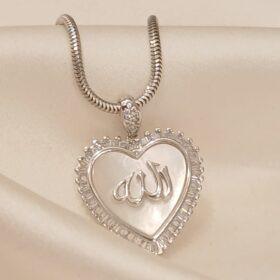 Real Silver Heart/Allah Necklace 925(10.21 gms)