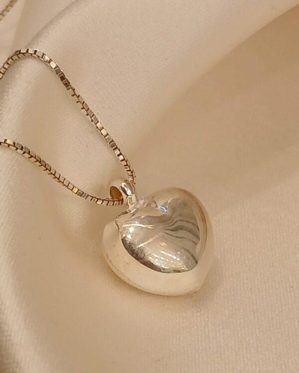 Real Silver Heart Necklace 925(3.48 gms)