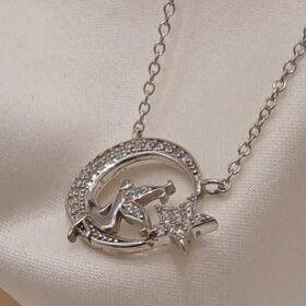 Real Silver Moon/Star Necklace 925(4.12 gms)