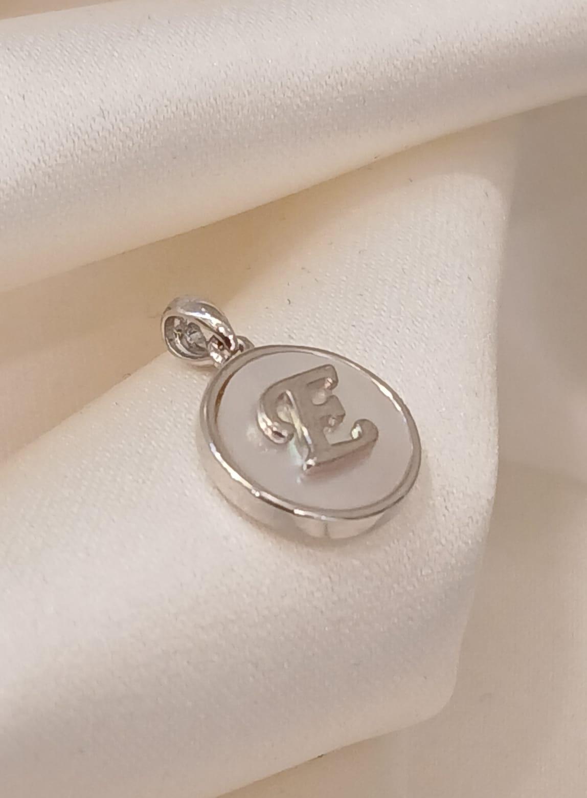 Real Silver Tiny Letter E Pendant 925 (0.96/1.04 gms)
