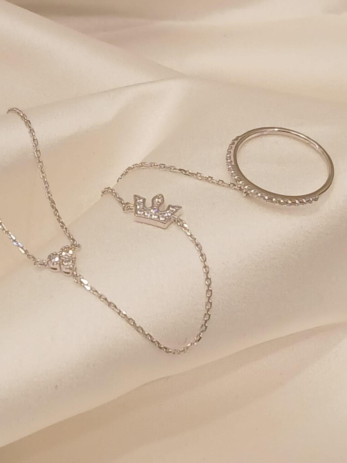 Real Silver Bracelet Ring Chain 925 (Cuff) 2.96 gms