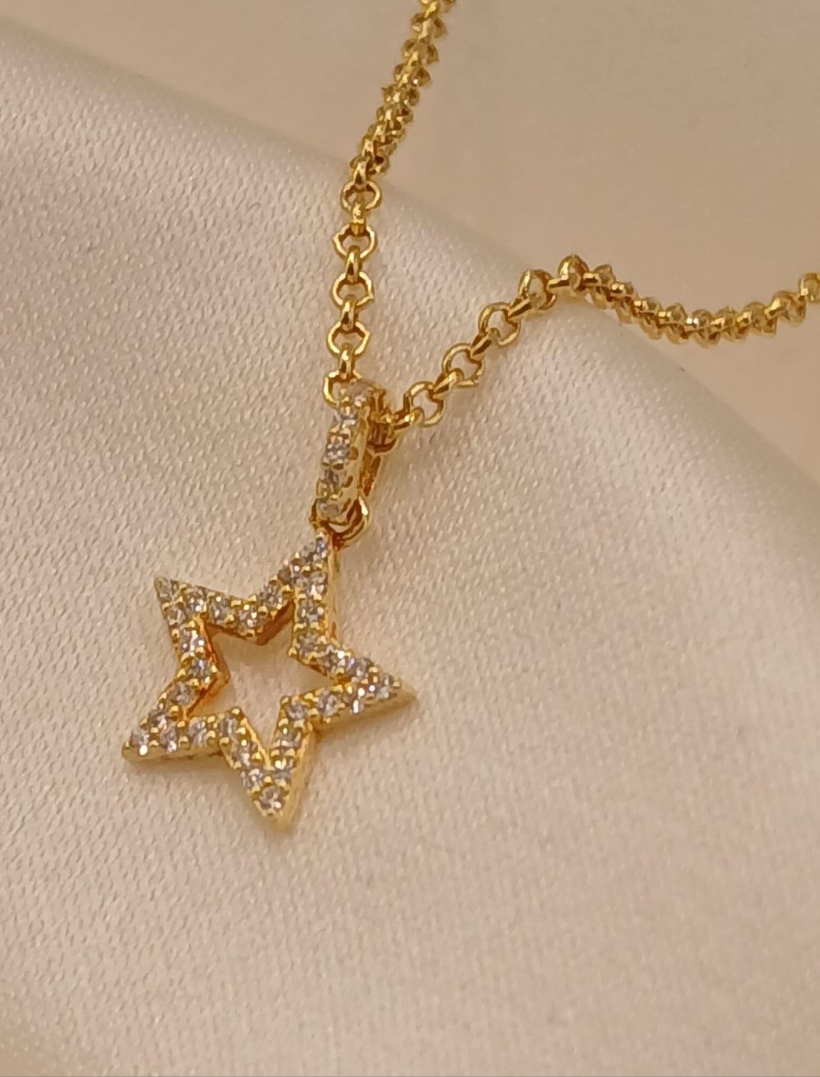 Real Silver Star Necklace 925( 3.78 gms)