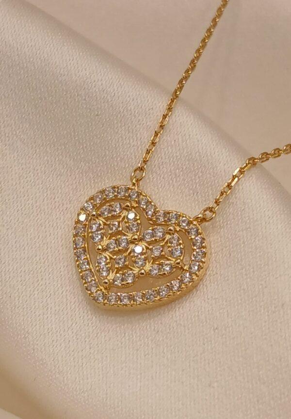 Real Silver Heart Necklace 925( 2.76 gms)