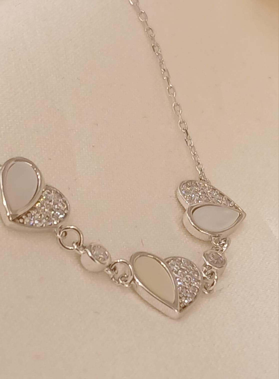 925 Sterling Heart Silver Bracelet (2.15 gms)