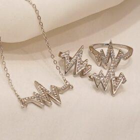 925 Real Silver Half Set (Necklace/Earring/Ring) 10.54 gms