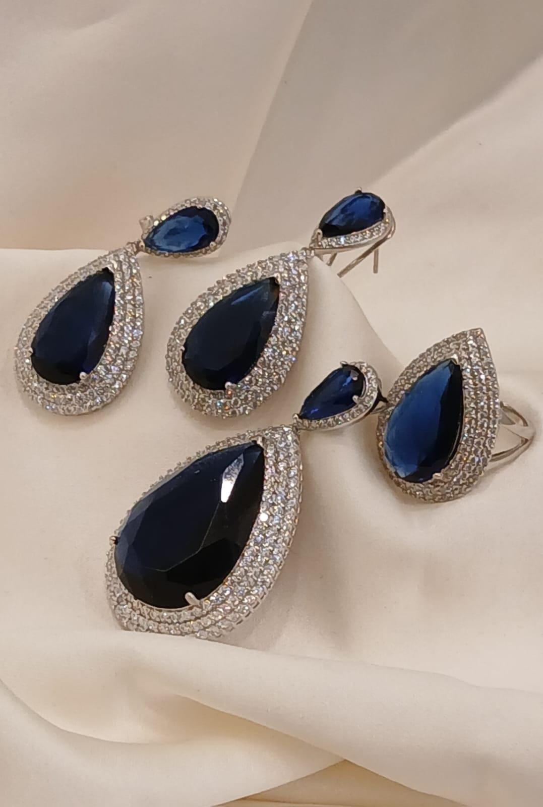 925 Real Silver Half Set (Pendant/Earring/Ring)36.03 gms