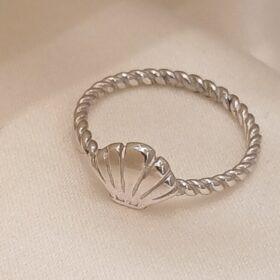 Real Silver Shell Ring 925 (size: 5.5/7/8 ) 1.59/1.66 gms