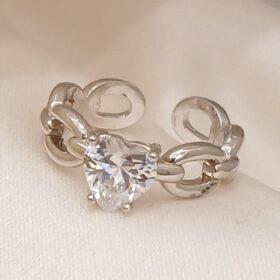 Real Silver Heart Ring 925 (size: 5.5/6.5/7 ) 3.79 gms