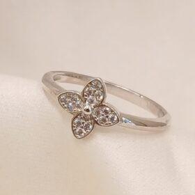 Real Silver Flower Ring 925 (size: 6 ) 1.31 gms