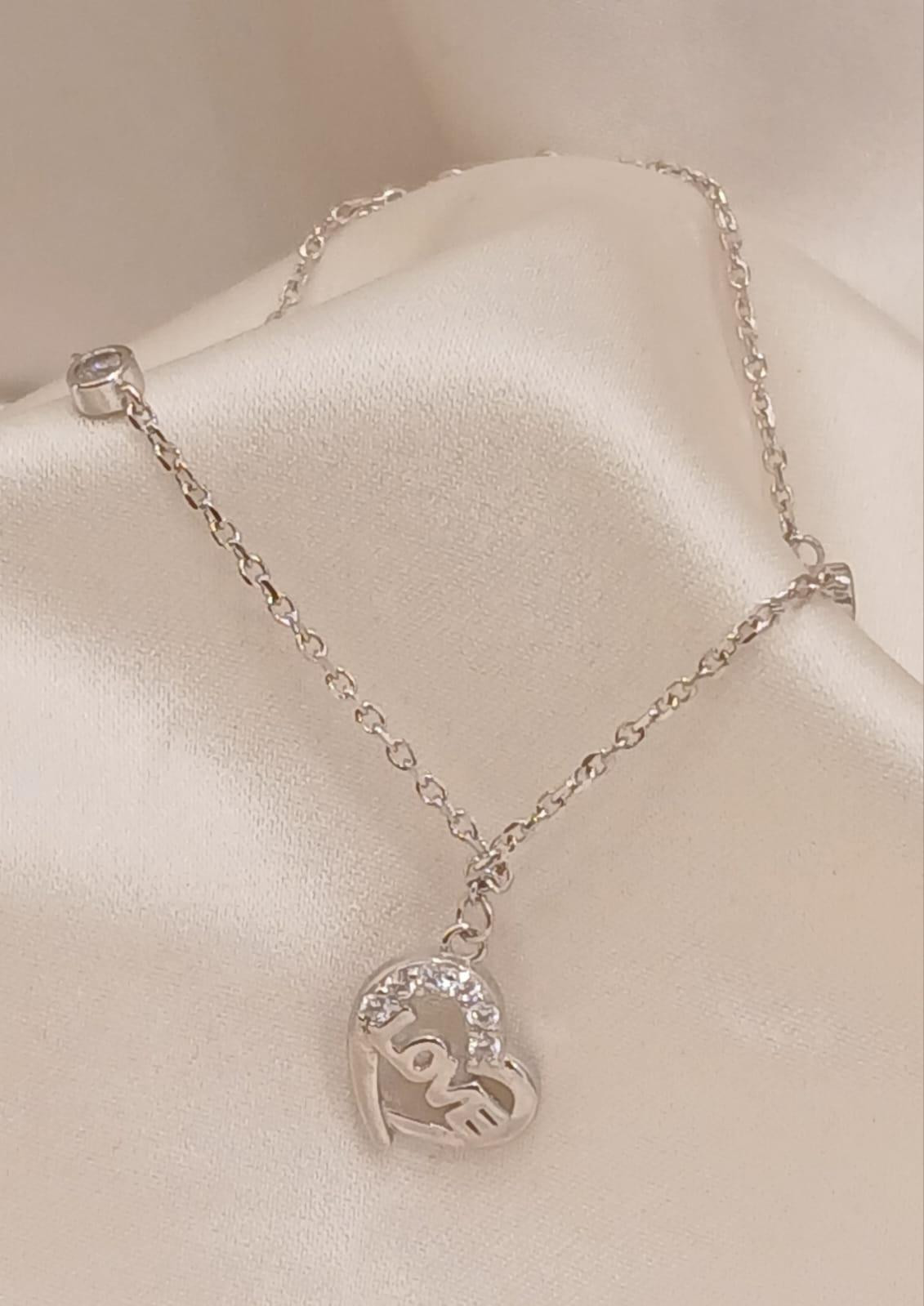 Real Silver Heart Anklet 925 (4.47 gms)