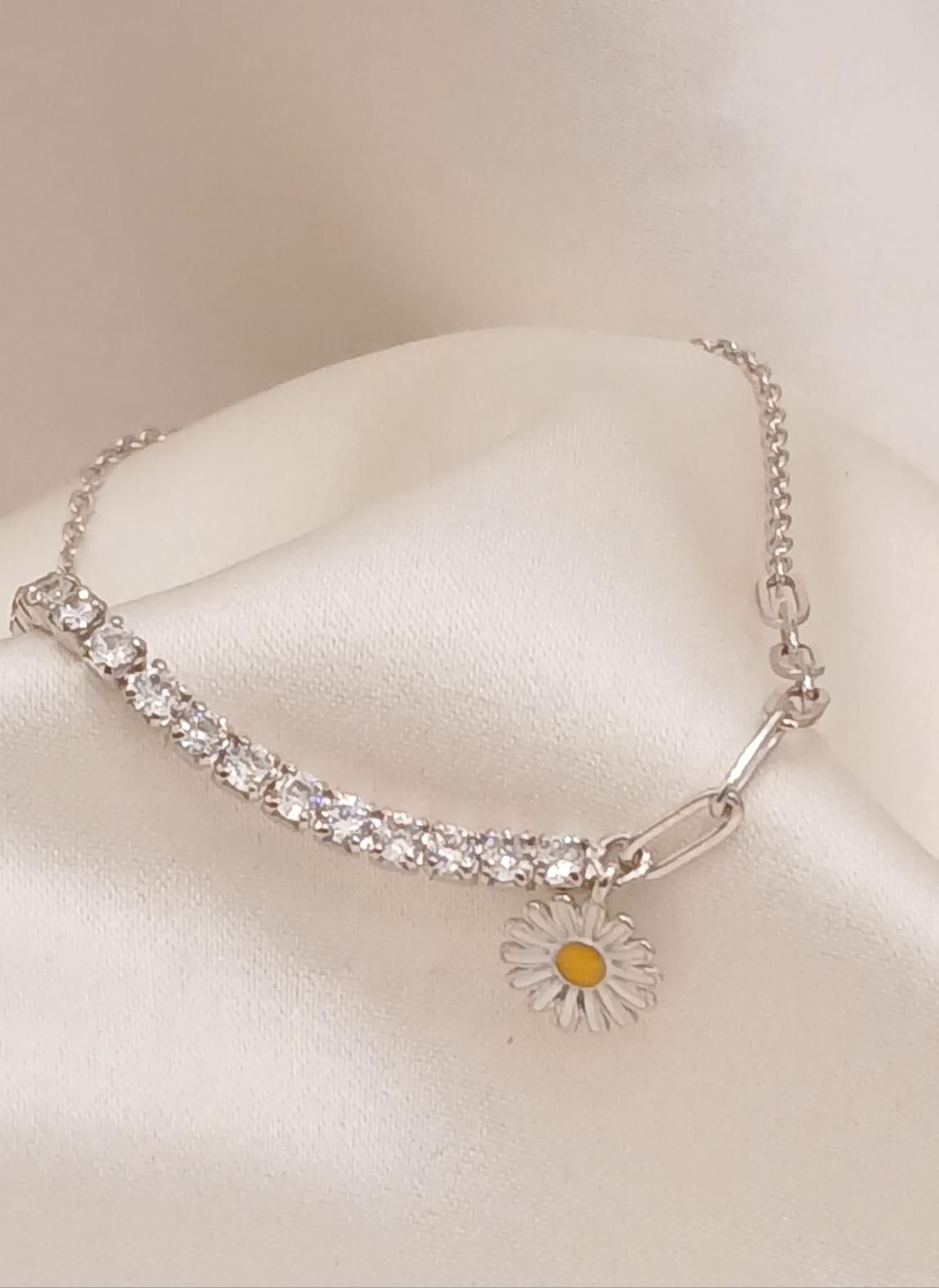 Real Silver Flower Design Anklet 925 (2.93 gms)