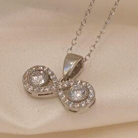 Real Silver Necklace Infinity Design 925( 2.61 gms)