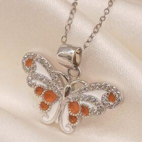 Real Silver Butterfly Necklace 925(4.19 gms)
