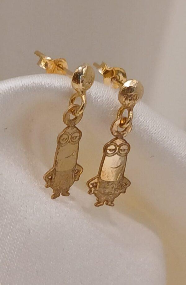 Real Gold Minions Stud Earring 18k(0.80 gms)