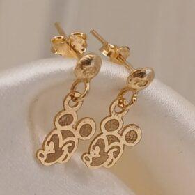 Real Gold Mickey Mouse Stud Earring 18k(0.74 gms)