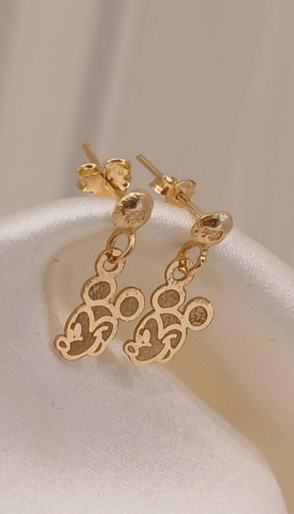 Real Gold Mickey Mouse Stud Earring 18k(0.74 gms)