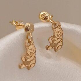 Real Gold Pooh Character Stud Earring 18k(0.76 gms)