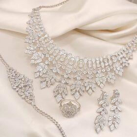 925 Real Silver FullSet (Necklace/Earring/Ring/Bracelet)78.87 gms