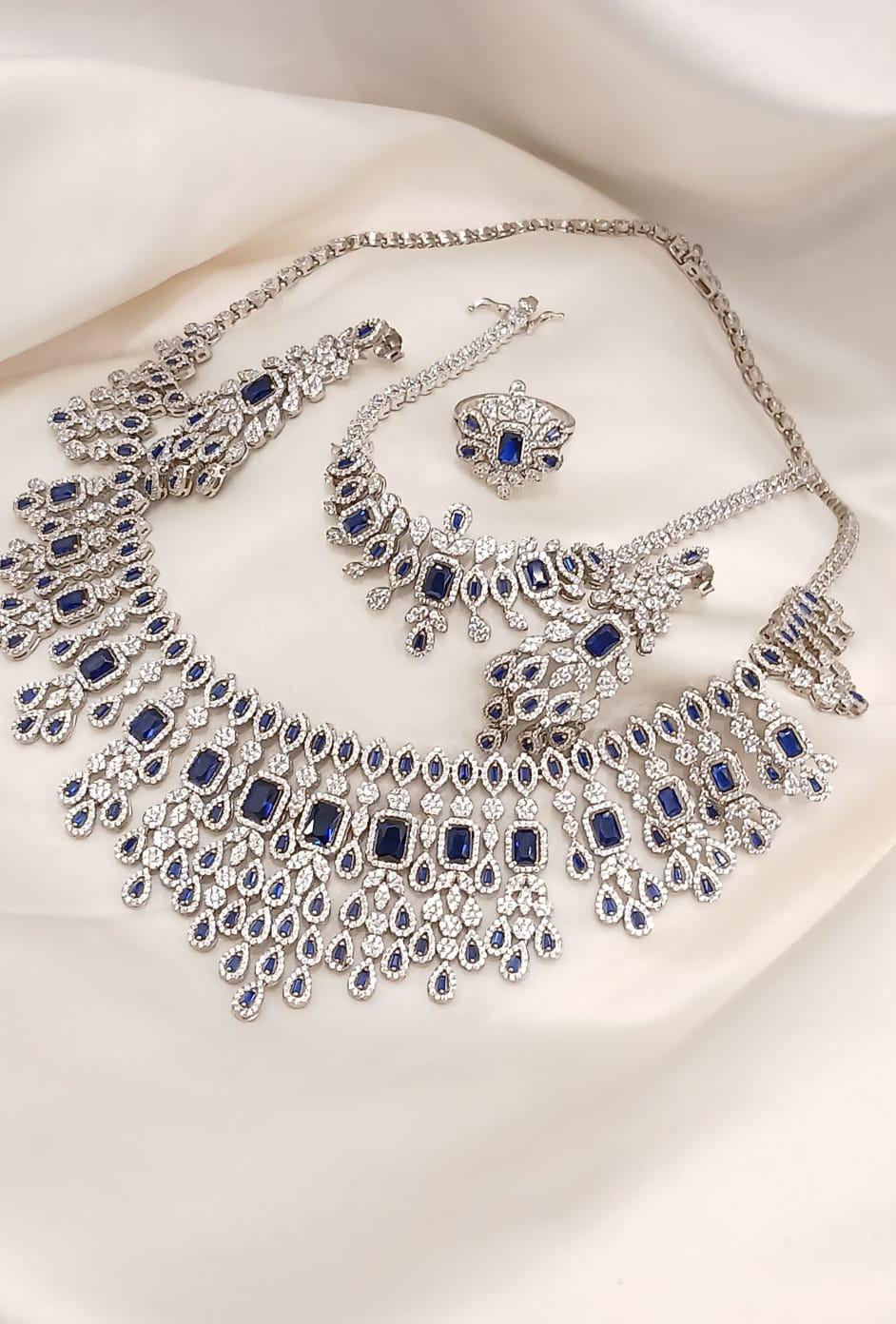 925 Real Silver FullSet (Necklace/Earring/Ring/Bracelet)117.38 gms